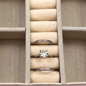 2 Ct Lab Grown Diamond Hidden Halo Engagement Ring 18K White Gold - 2 Diamond ba